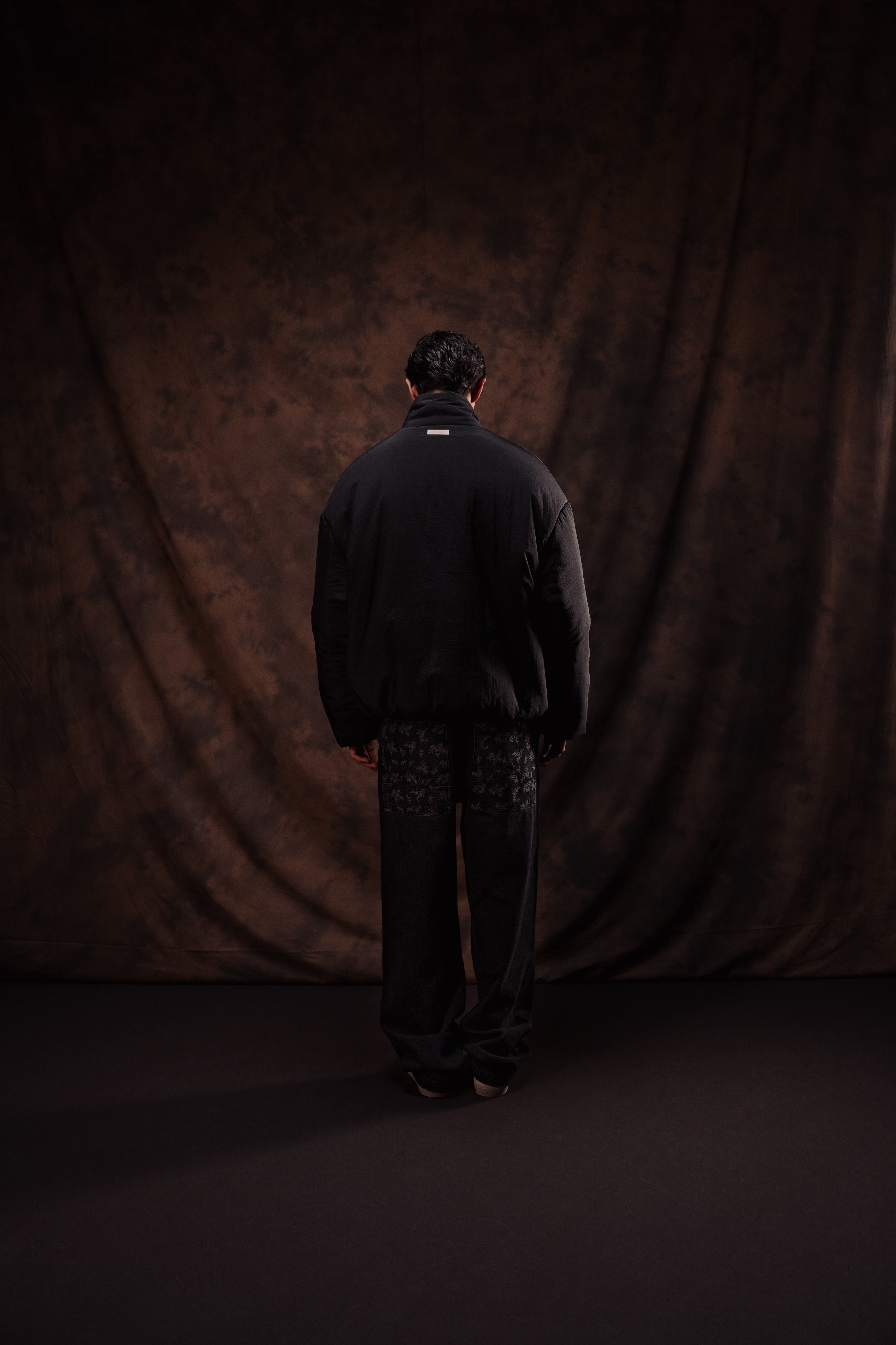 FADED WIDE-LEGGED OLIVE DENIM