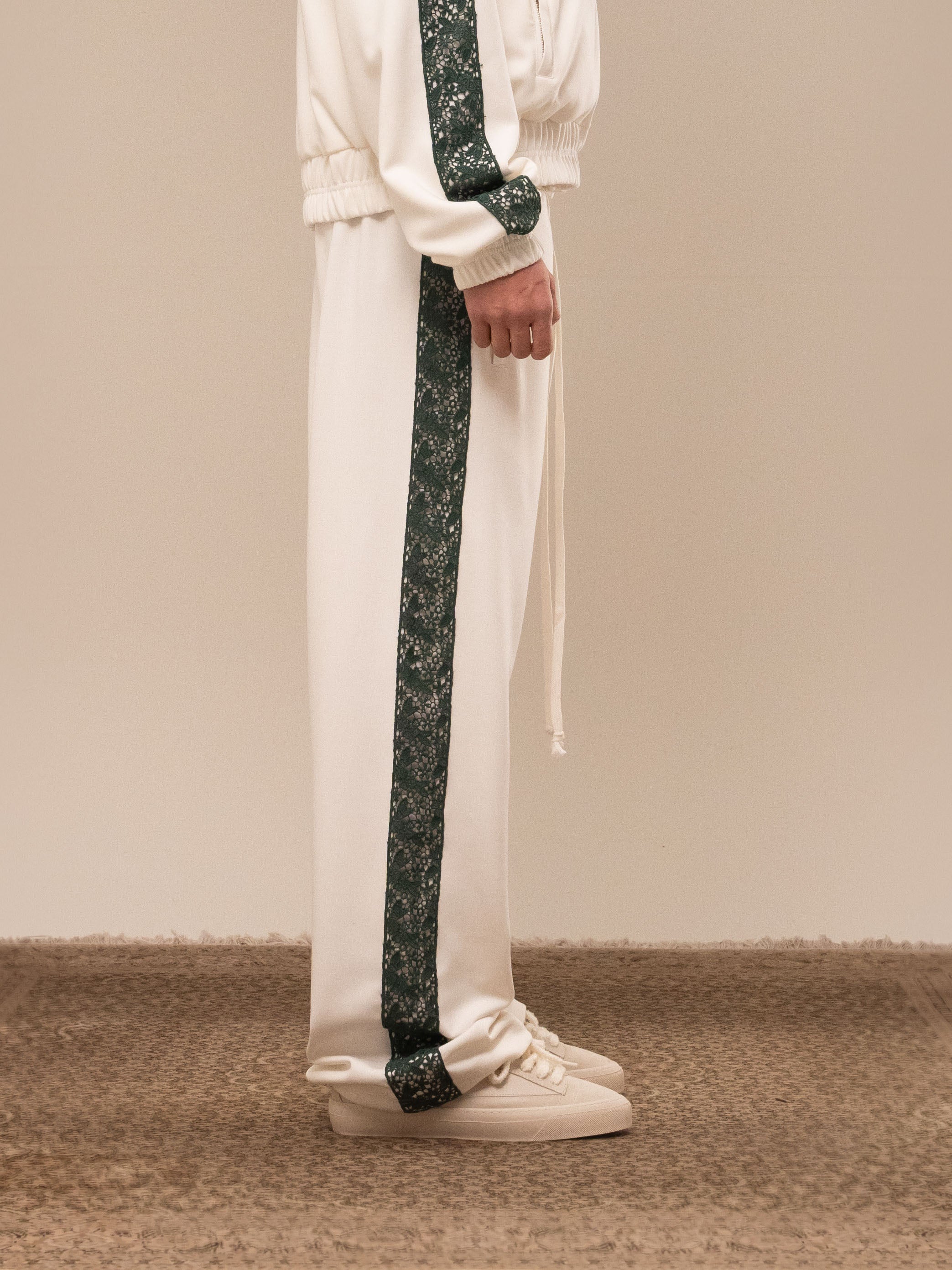 OLIVE TRACK PANTS OFF WHITE