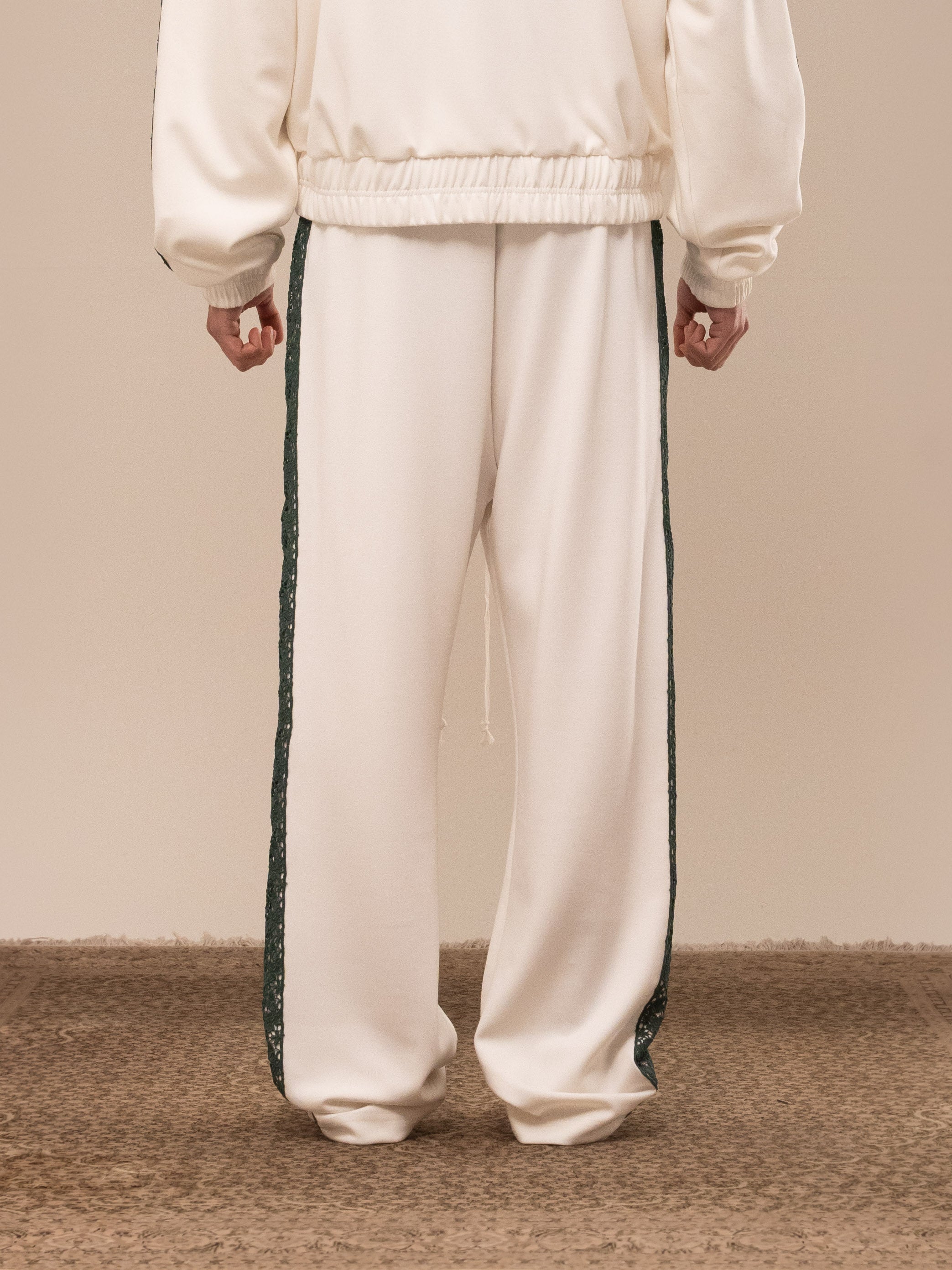 OLIVE TRACK PANTS OFF WHITE