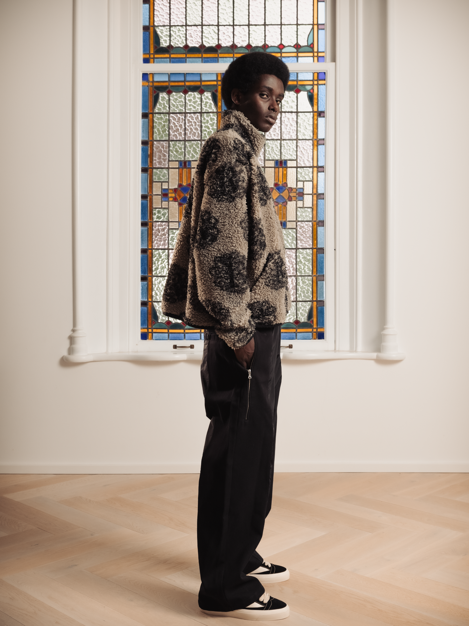 EMBLEM MONOGRAM FLEECE JACKET