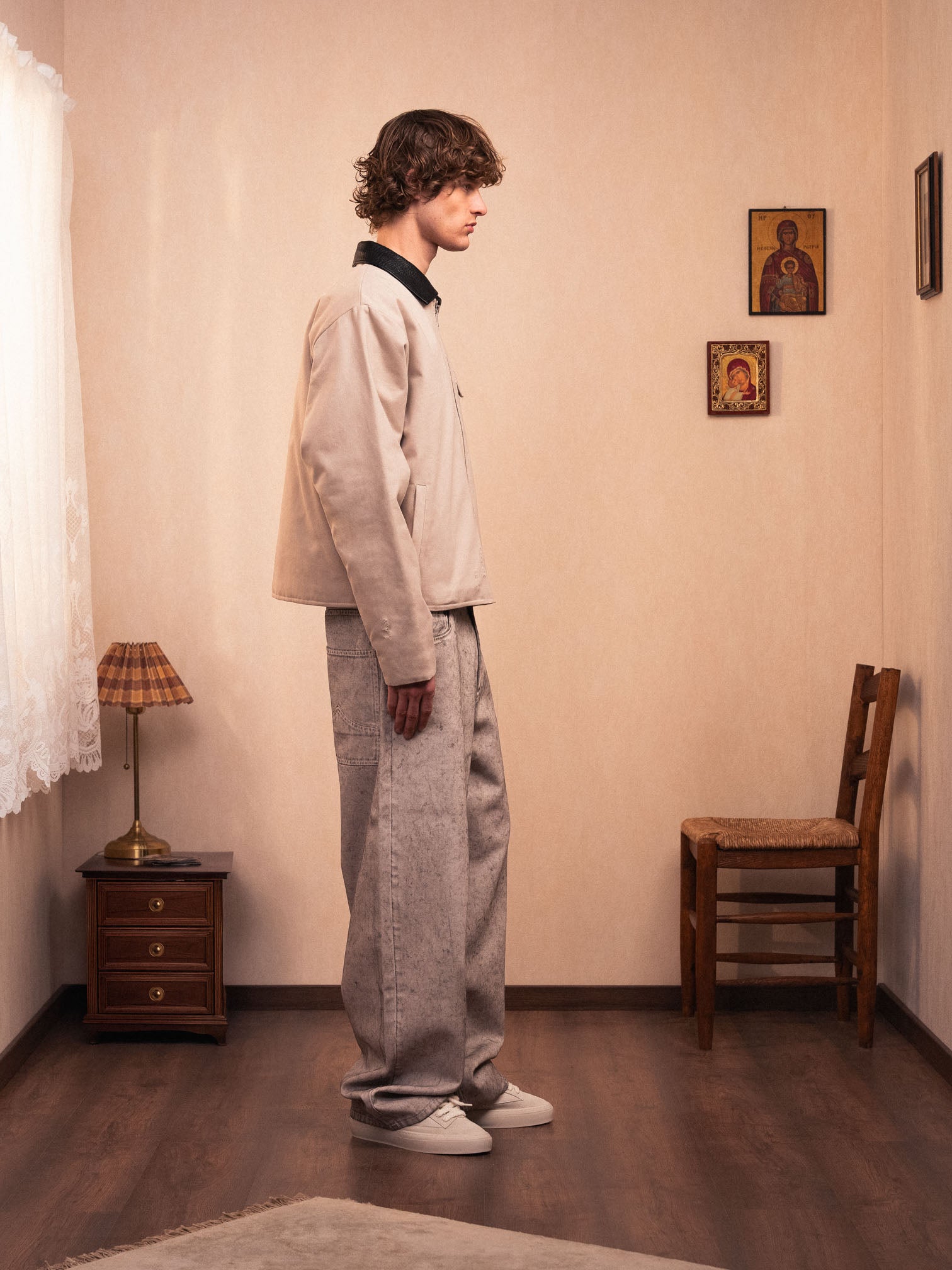 DEBOSSED DENIM PANTS