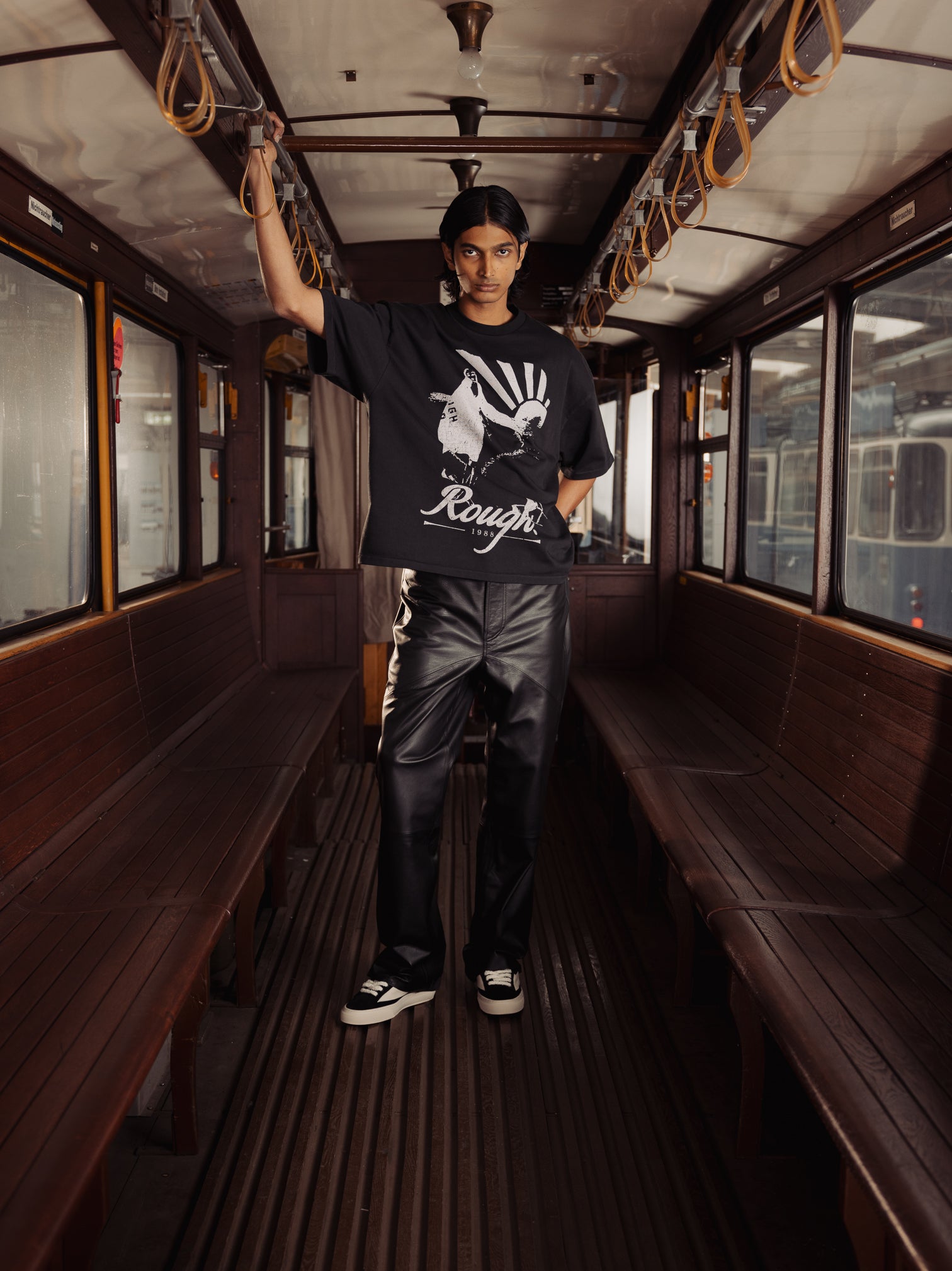 BOOTCUT LEATHER PANTS