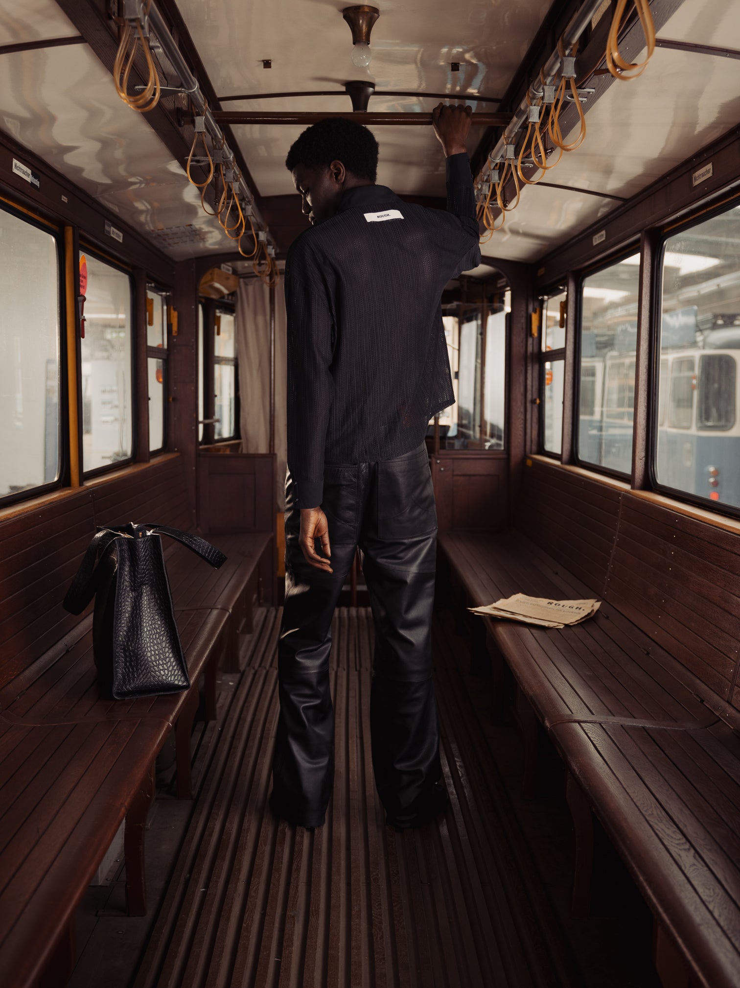 BOOTCUT LEATHER PANTS