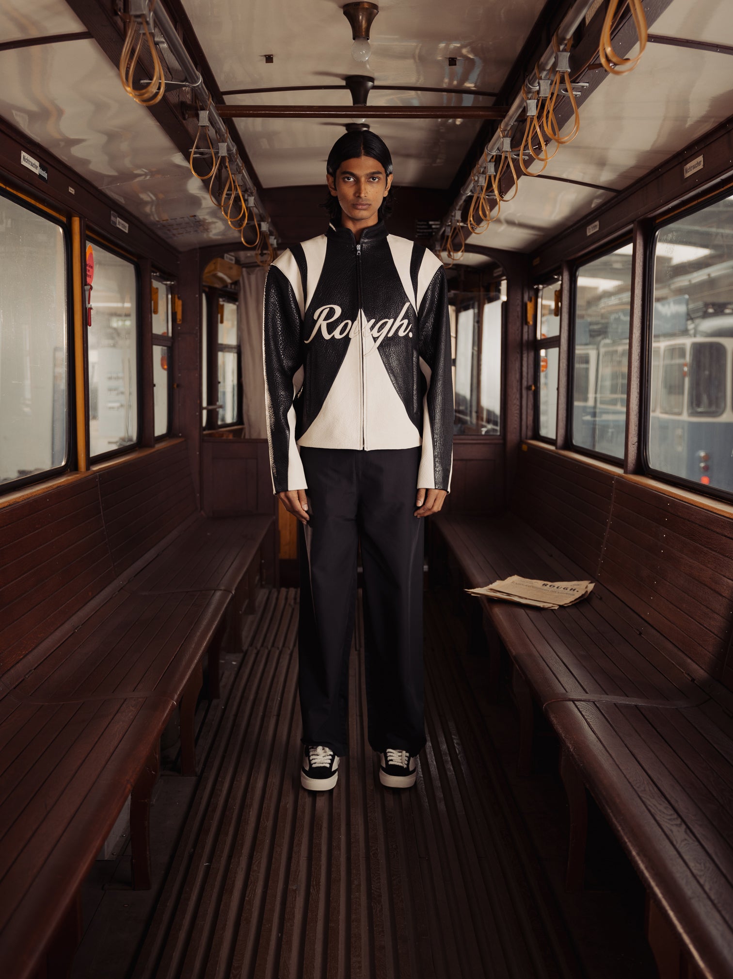 LEATHER RACING BLOUSON