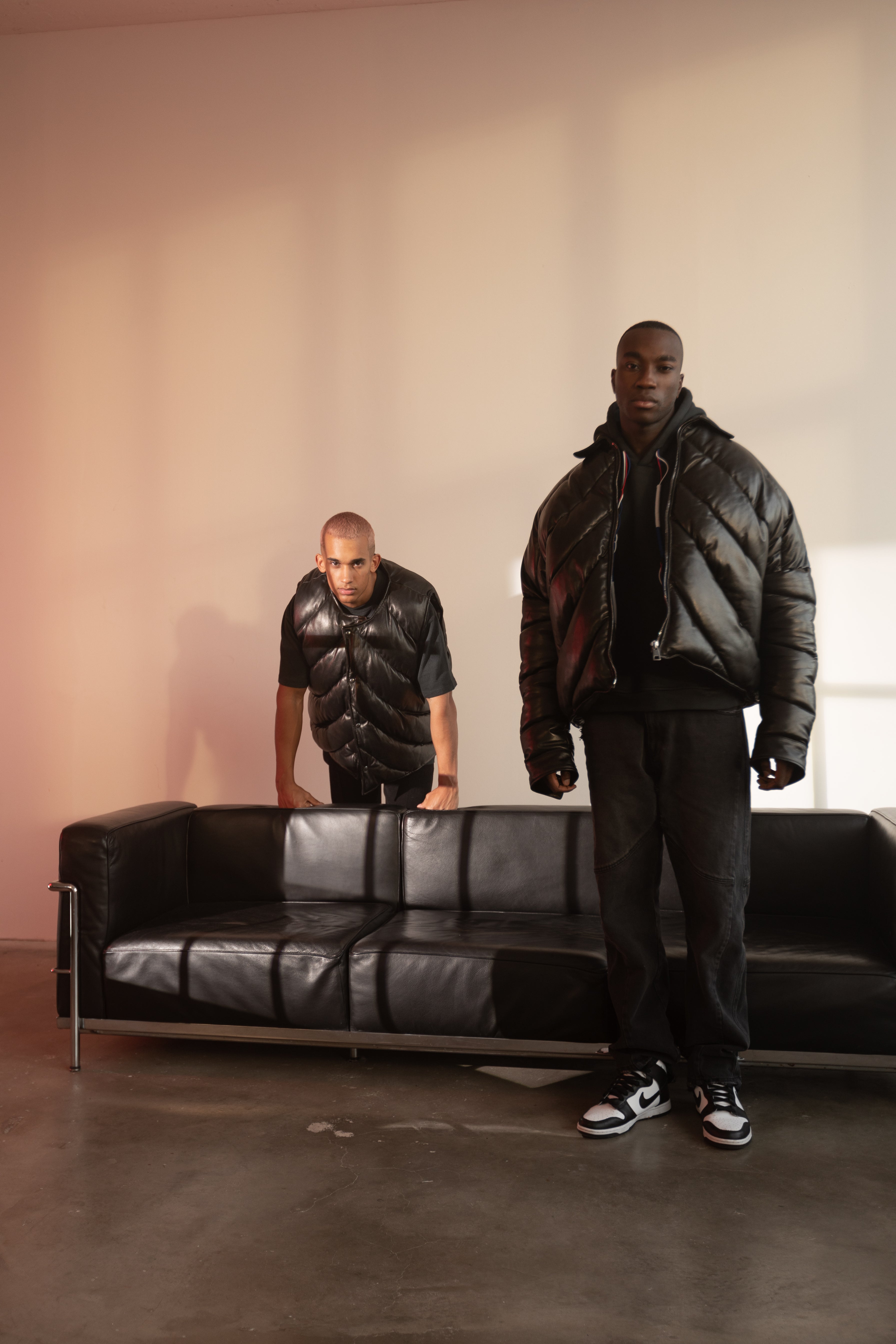 NAPPA LEATHER PUFFER VEST