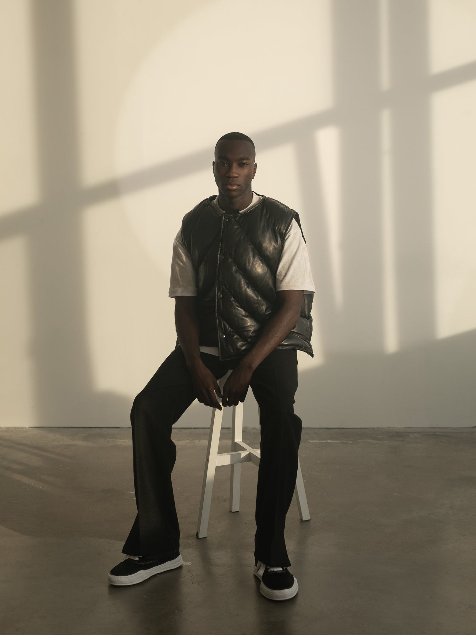 NAPPA LEATHER PUFFER VEST