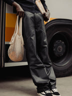 BOOTCUT LEATHER PANTS