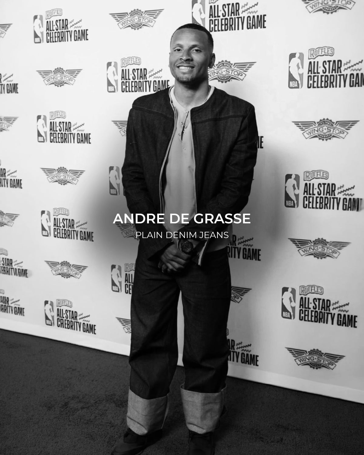 ANDRE DE GRASSE nba in plain denim jeans from ROUGH.