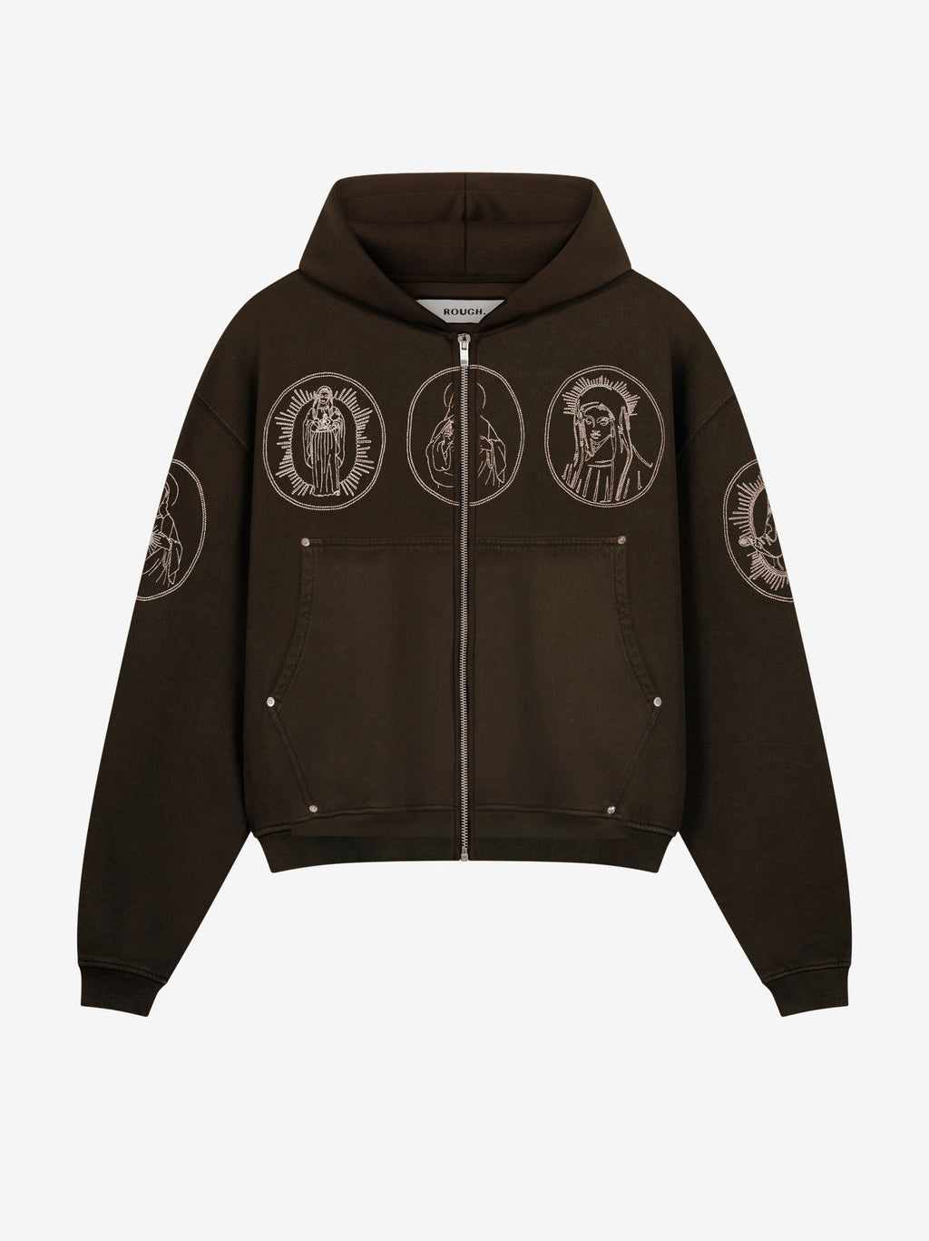 HALO ZIP HOODIE DARK CHOCHOLATE