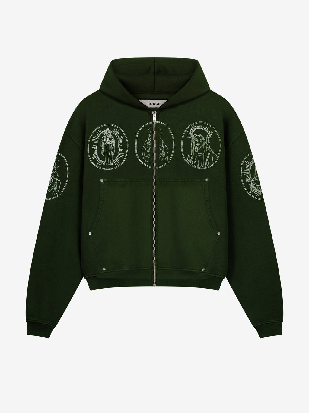 HALO ZIP HOODIE DARK GREEN
