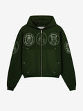 HALO ZIP HOODIE DARK GREEN