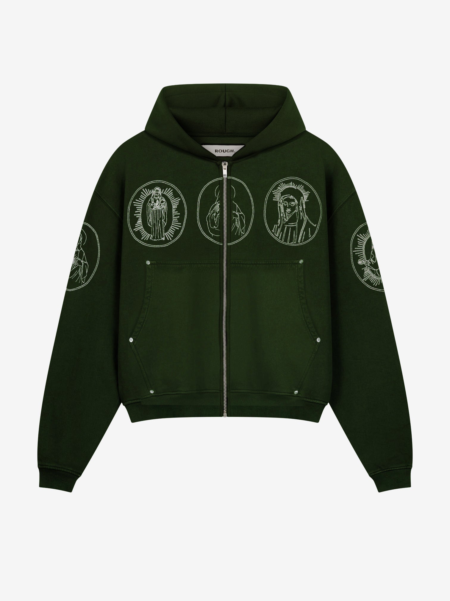 HALO ZIP HOODIE DARK GREEN