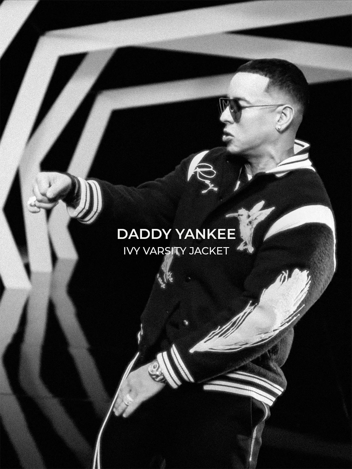 DADDY YANKEE rapper reggeaton in our Ivy Varsity Jacket from ROUGH.
