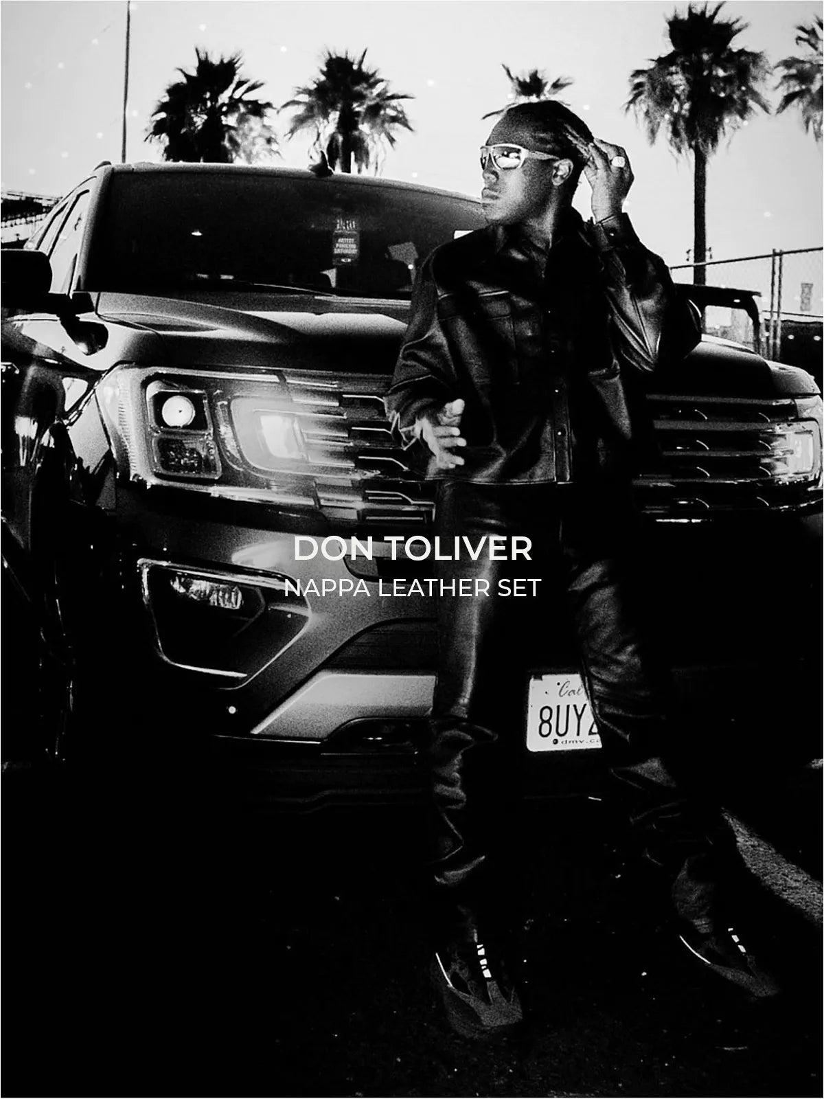 DON TOLIVER Singer rapper cover album in our Nappa Leather Set from ROUGH.