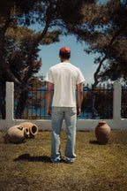 SIGNATURE FITTED T-SHIRT OFF WHITE/RED