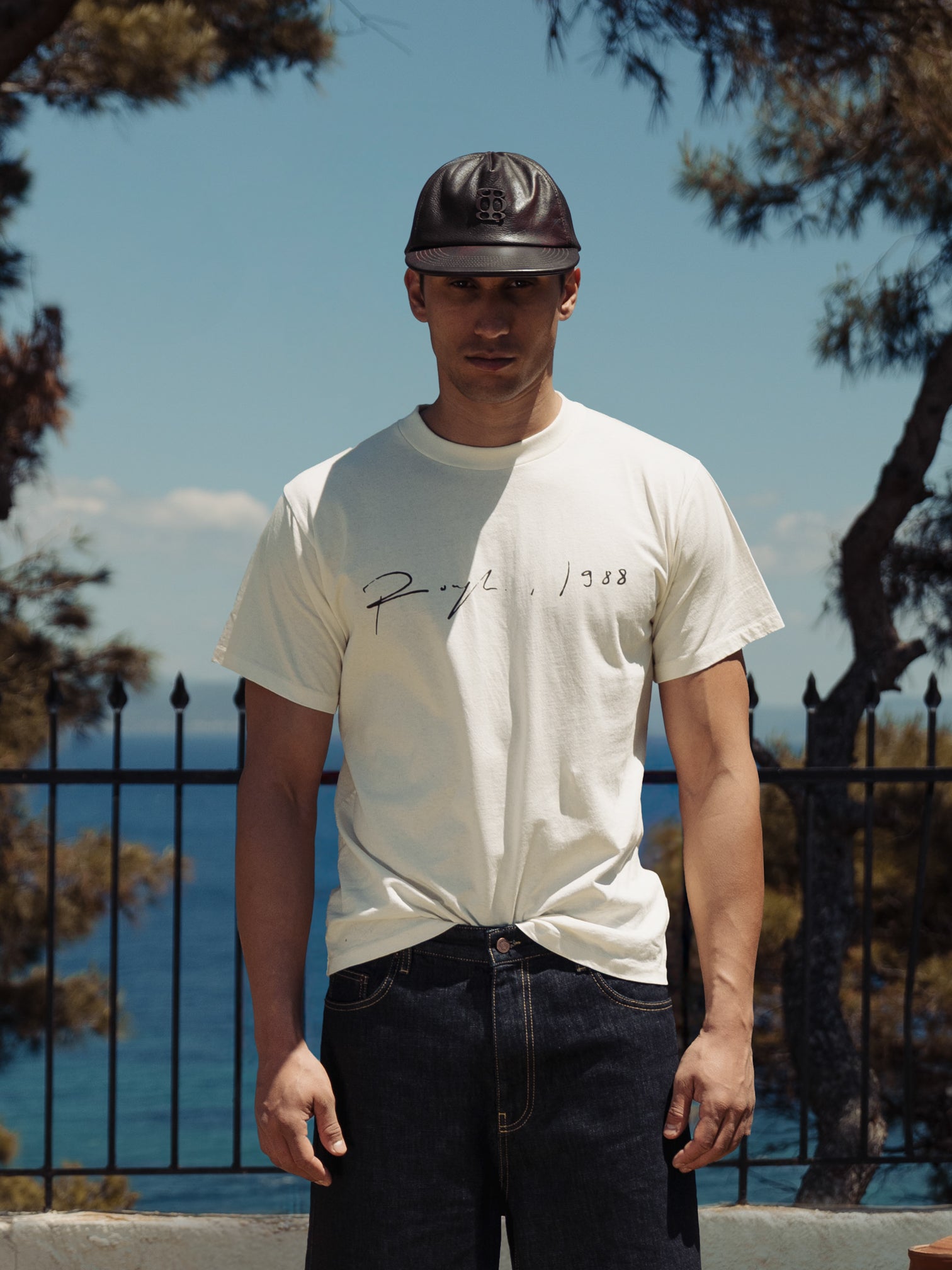 SIGNATURE FITTED T-SHIRT OFF WHITE/BLACK