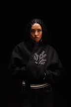 CROPPED VARSITY PEARL JACKET