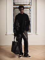 DOUBLE LAYERED LEATHER PANTS