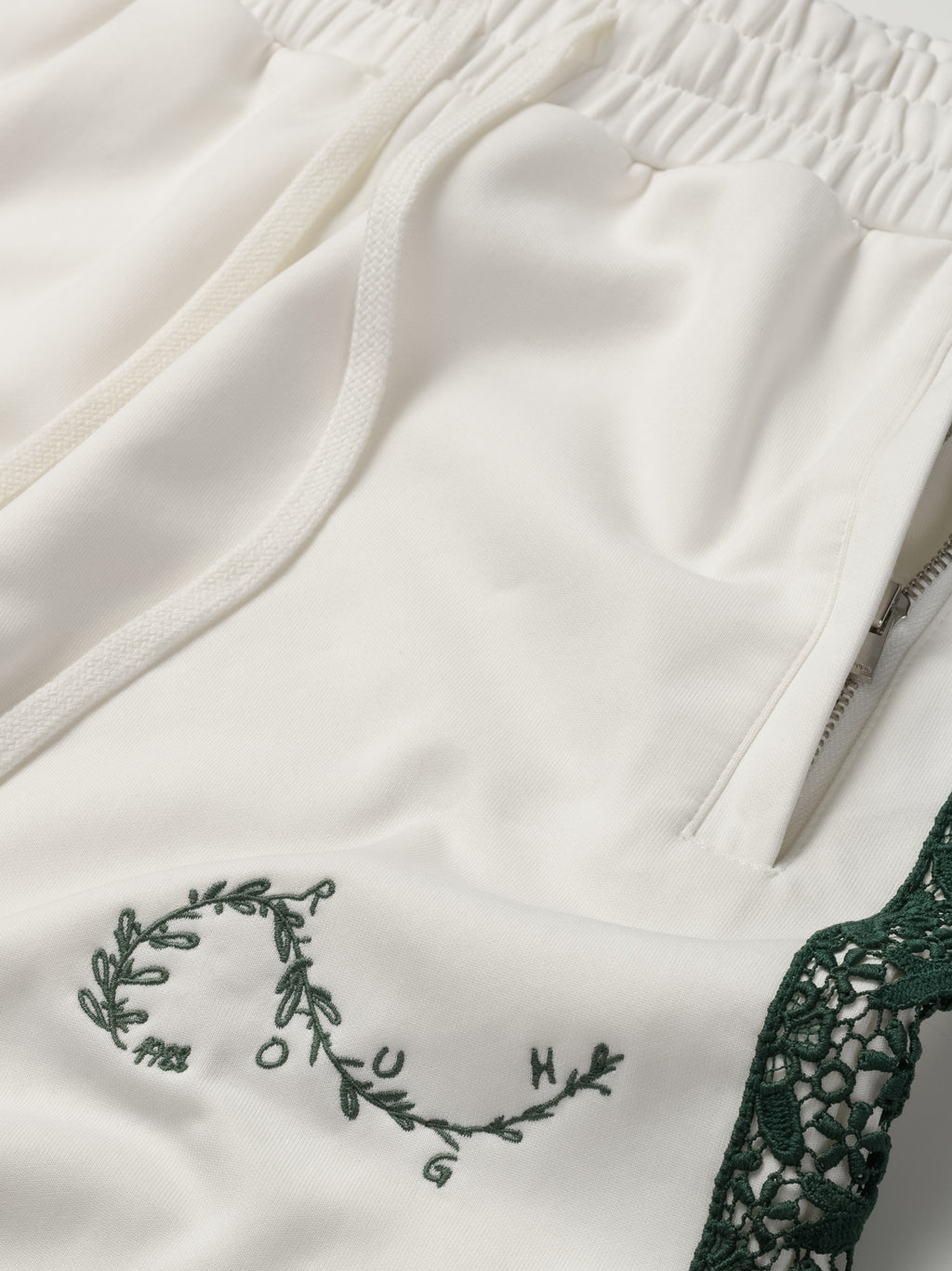 OLIVE TRACK PANTS OFF WHITE