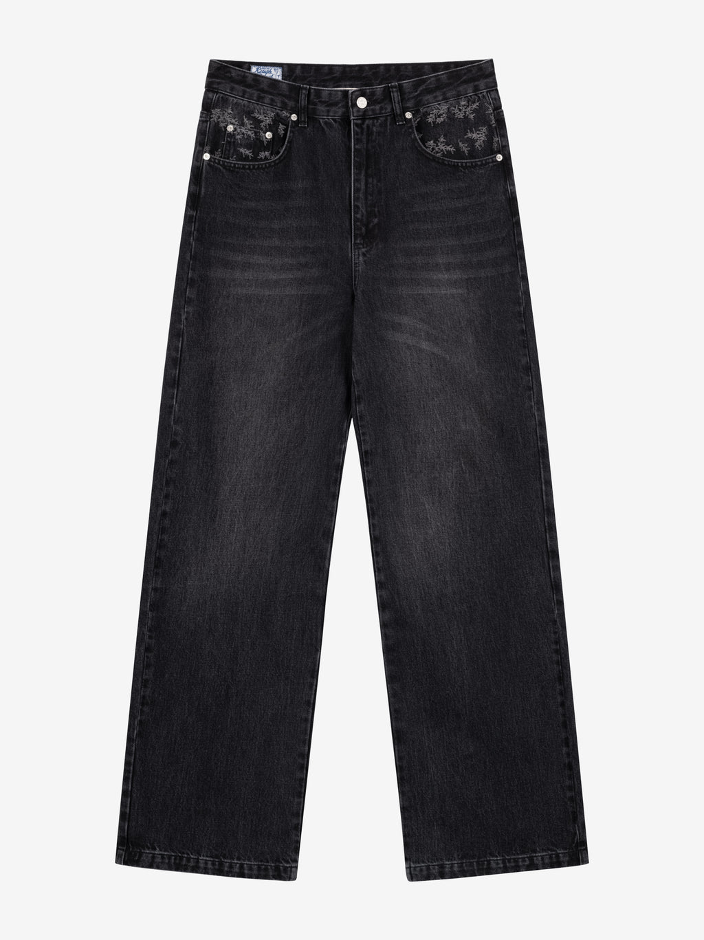 FADED WIDE-LEGGED OLIVE DENIM