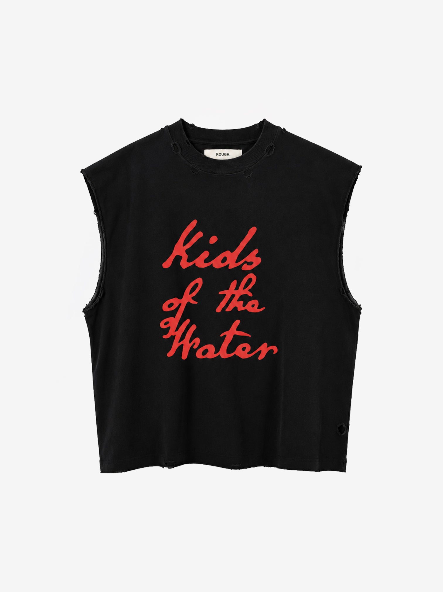PLOUS TANK BLACK (RAW CUT)