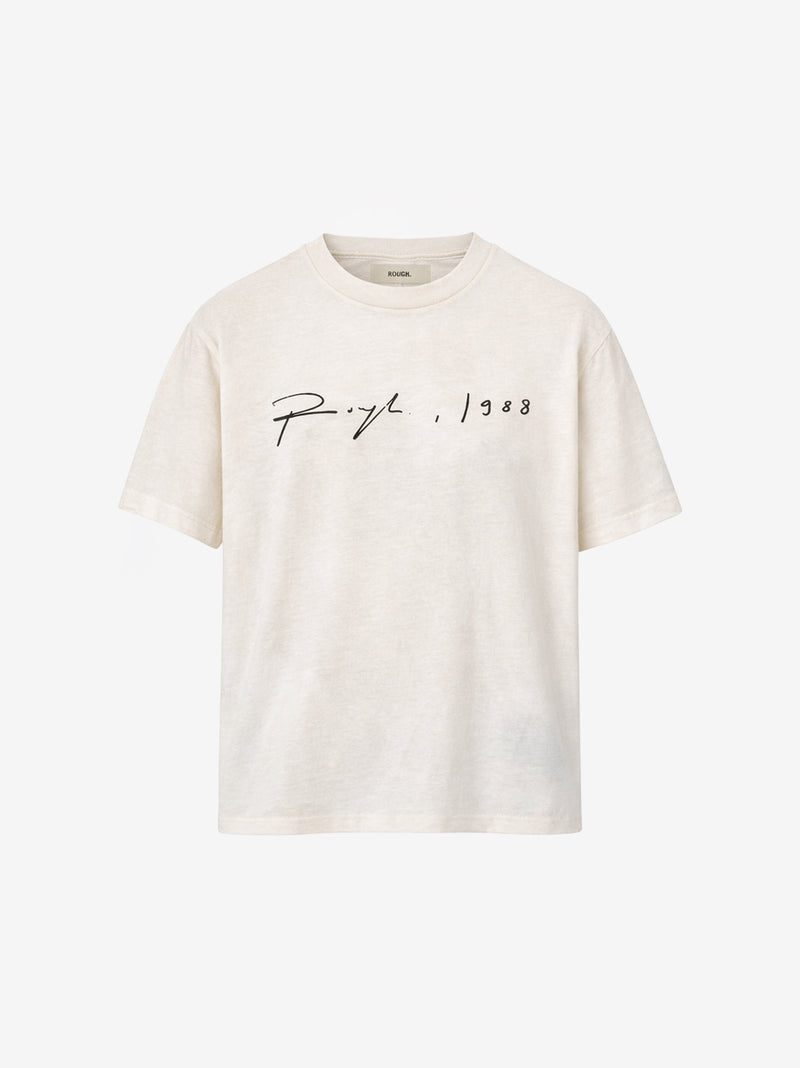 SIGNATURE FITTED T-SHIRT OFF WHITE/BLACK