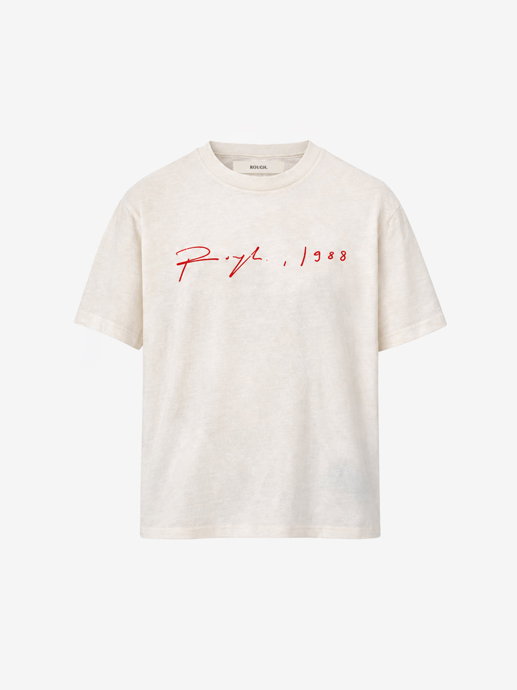 SIGNATURE FITTED T-SHIRT OFF WHITE/RED