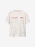 SIGNATURE FITTED T-SHIRT OFF WHITE/RED