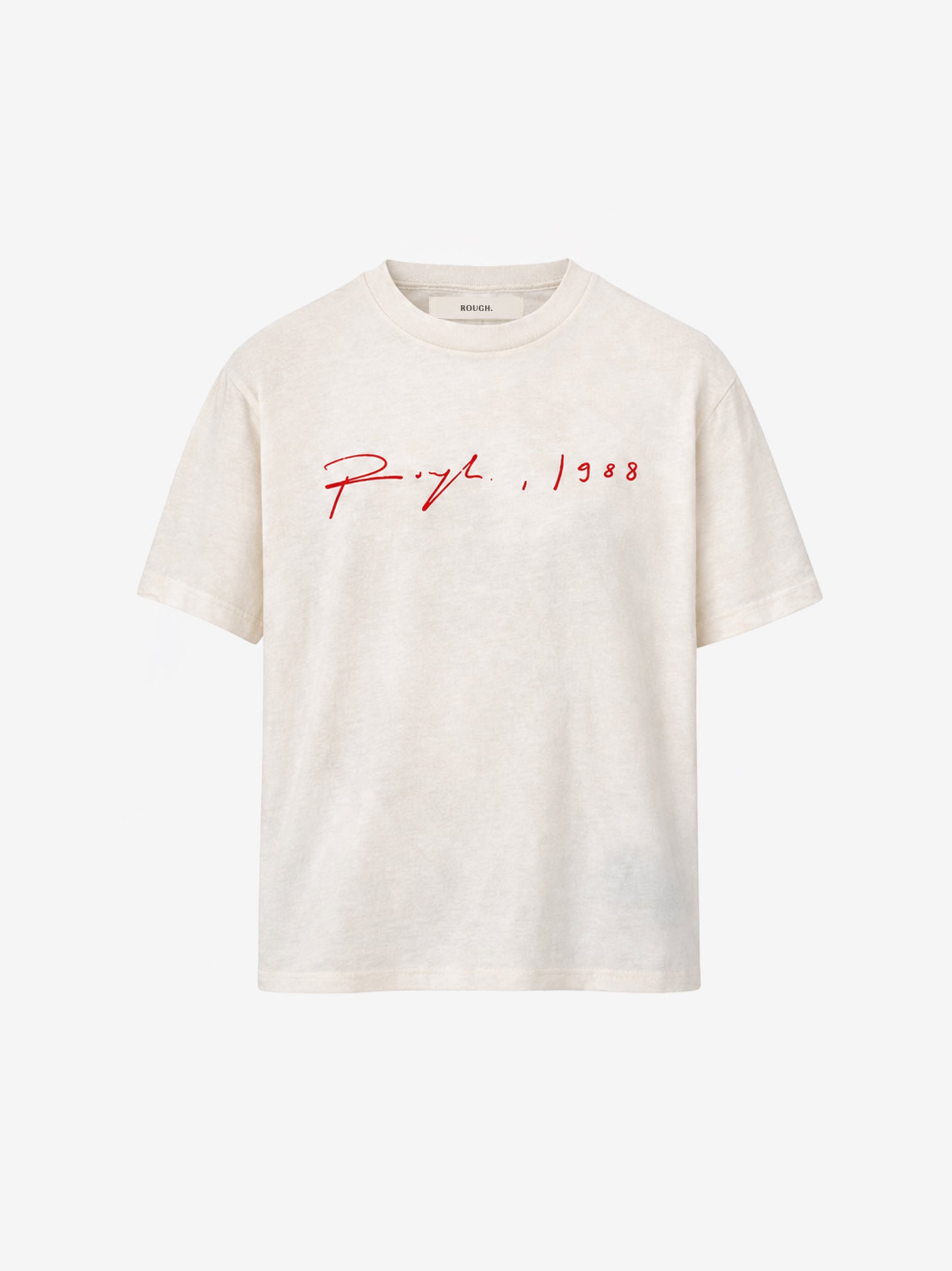 SIGNATURE FITTED T-SHIRT OFF WHITE/RED