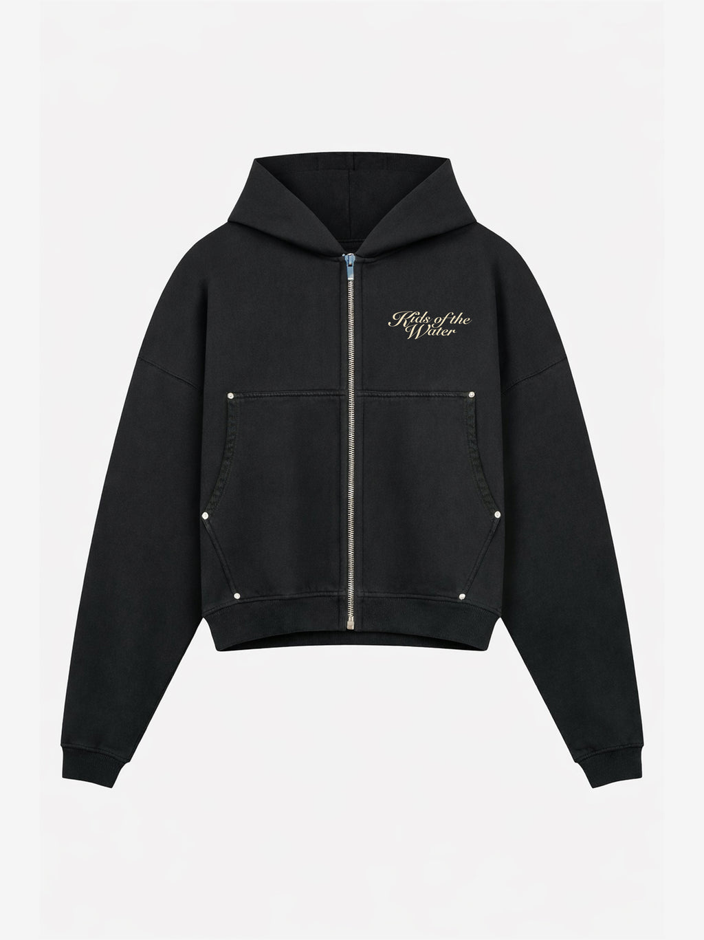 MERMAID ZIP HOODIE BLACK