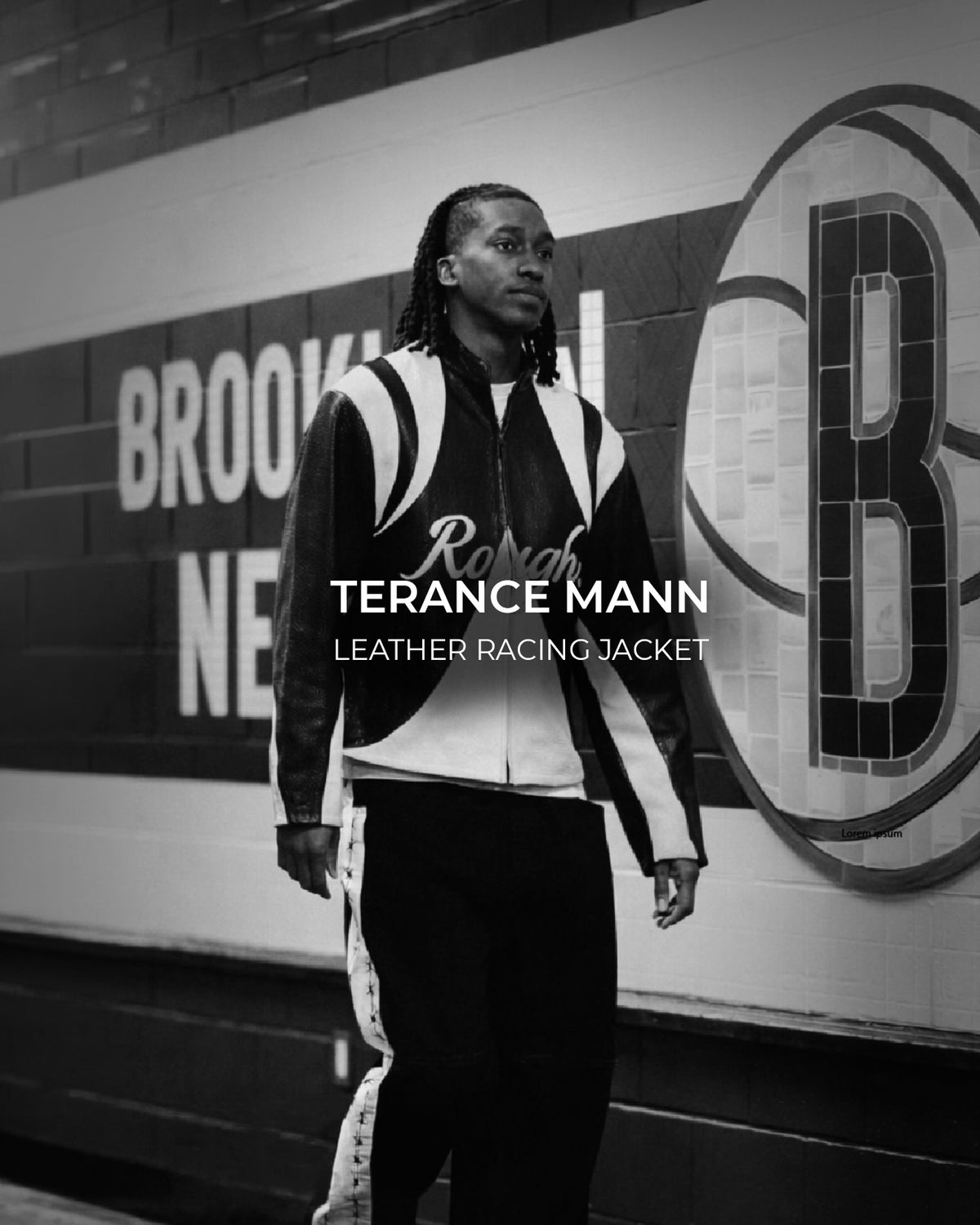 TERANCE MANN nba in leather racing jacket from ROUGH.