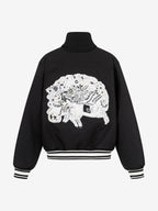 CROPPED VARSITY PEARL JACKET