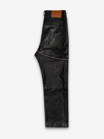 DOUBLE LAYERED LEATHER PANTS