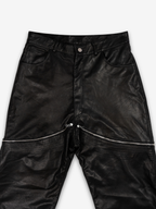 DOUBLE LAYERED LEATHER PANTS