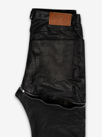 DOUBLE LAYERED LEATHER PANTS