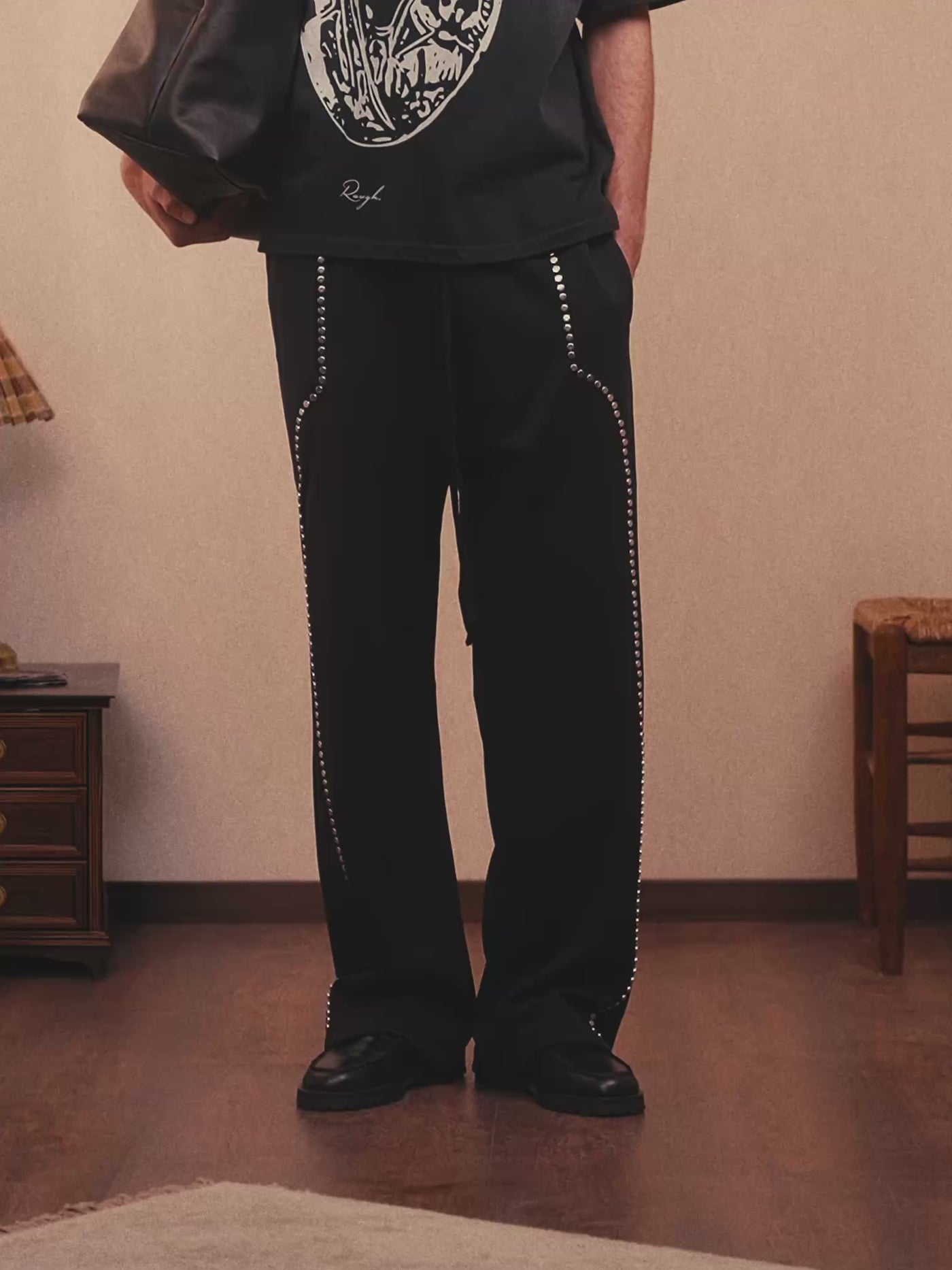 STUDDED TRACK PANTS