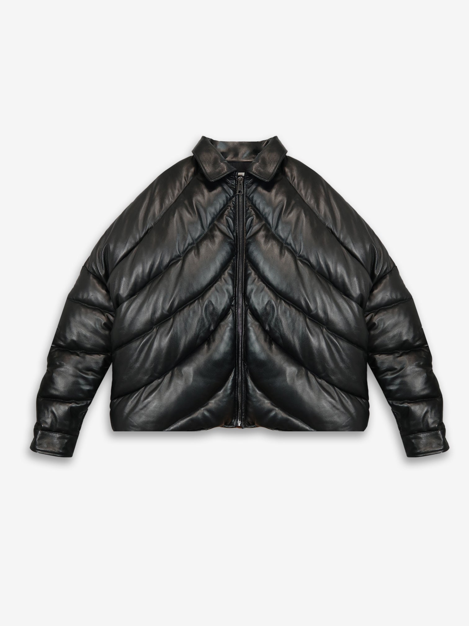 NAPPA LEATHER PUFFER JACKET – ROUGH.