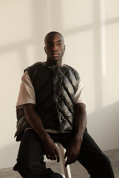 NAPPA LEATHER PUFFER VEST